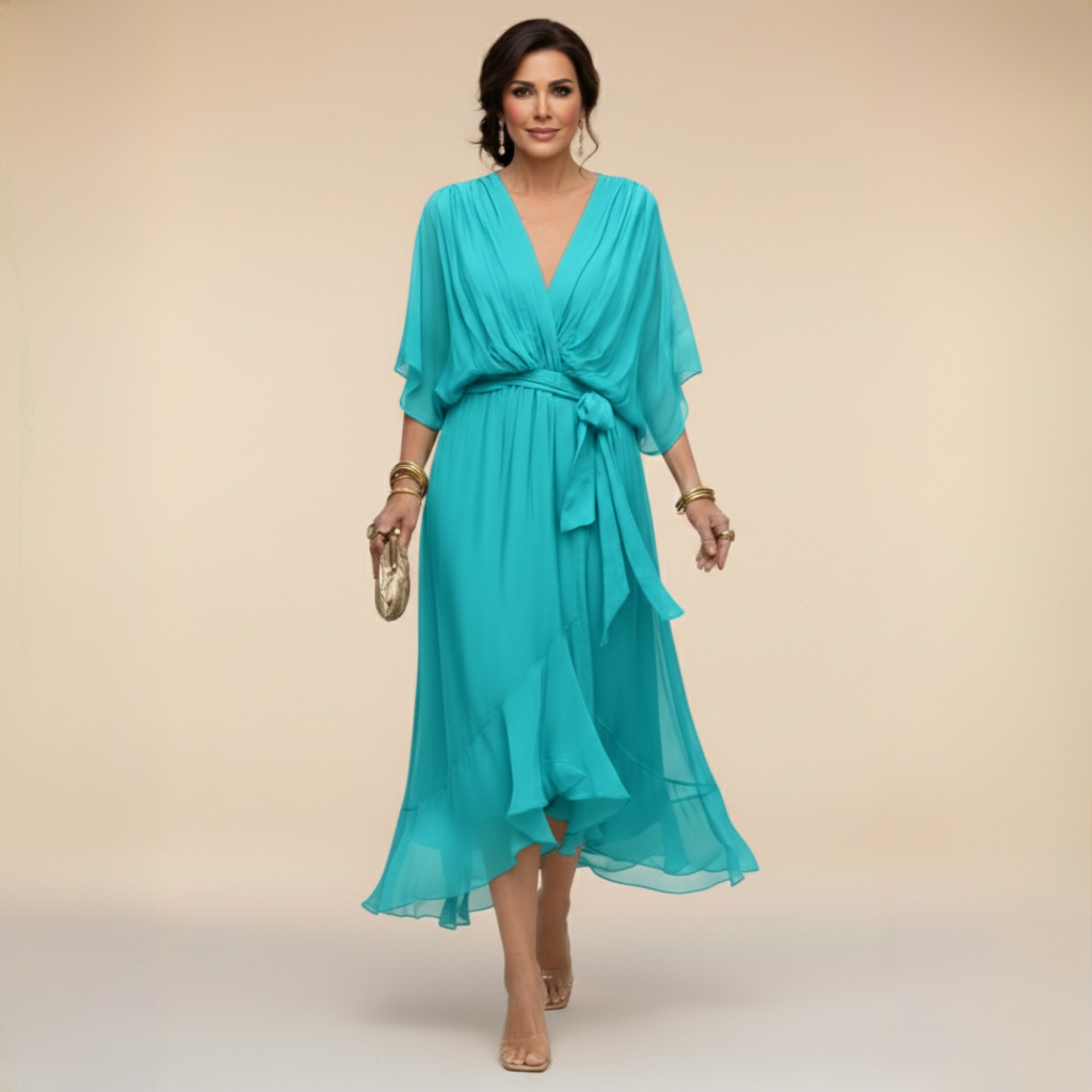MARTA™ | Lagana, prozirna haljina s V-izrezom