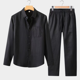 DUGA RUKAVA LJETNI KOMPLET - POTPUNO CRNI