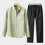 Ljetni set dugih rukava - menta zelena/crna