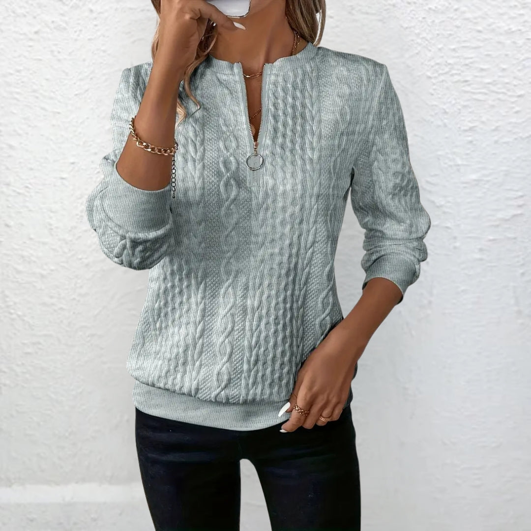 Jitka | Elegantna pletena majica s kapuljačom