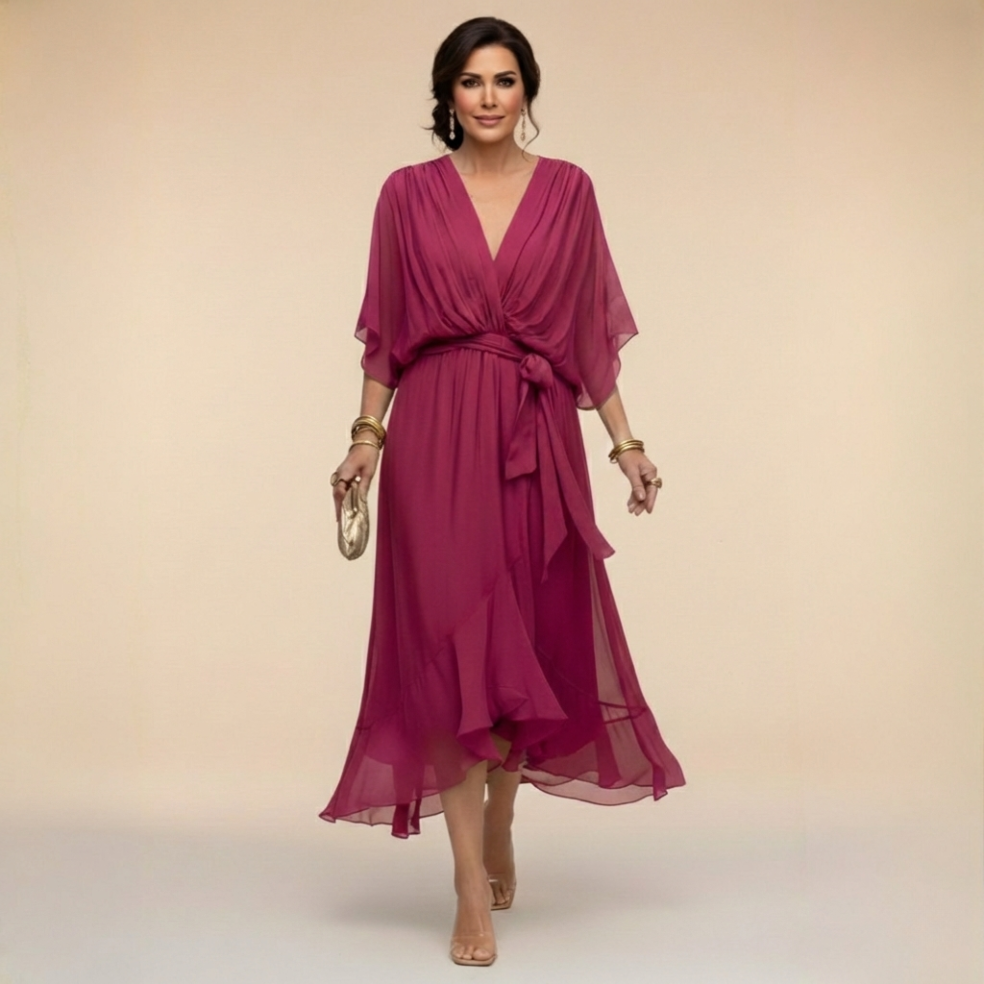 MARTA™ | Lagana, prozirna haljina s V-izrezom
