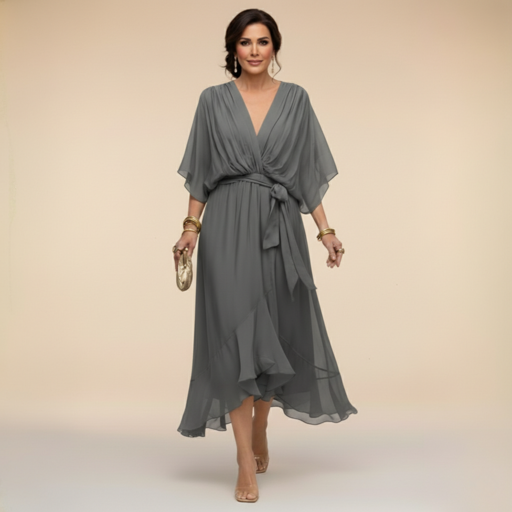 MARTA™ | Lagana, prozirna haljina s V-izrezom