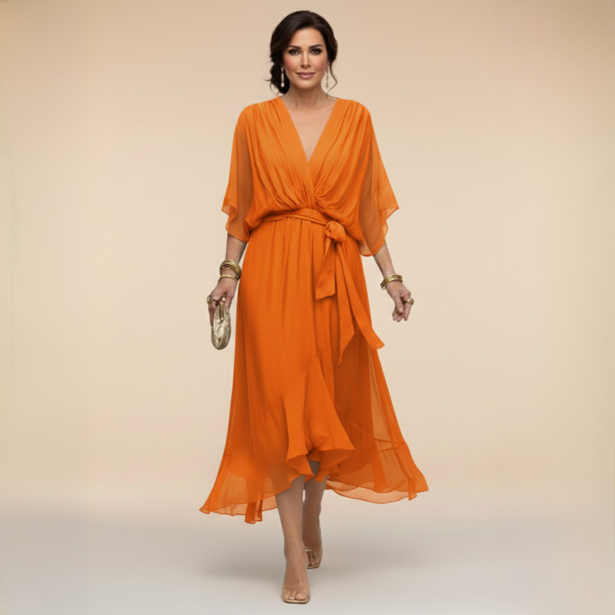 MARTA™ | Lagana, prozirna haljina s V-izrezom