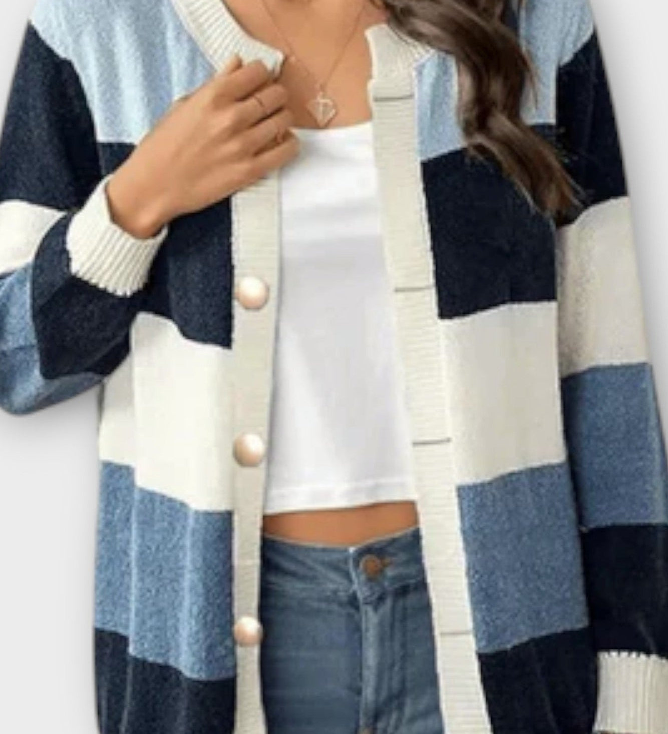 Lenka | Elegantni prugasti kardigan