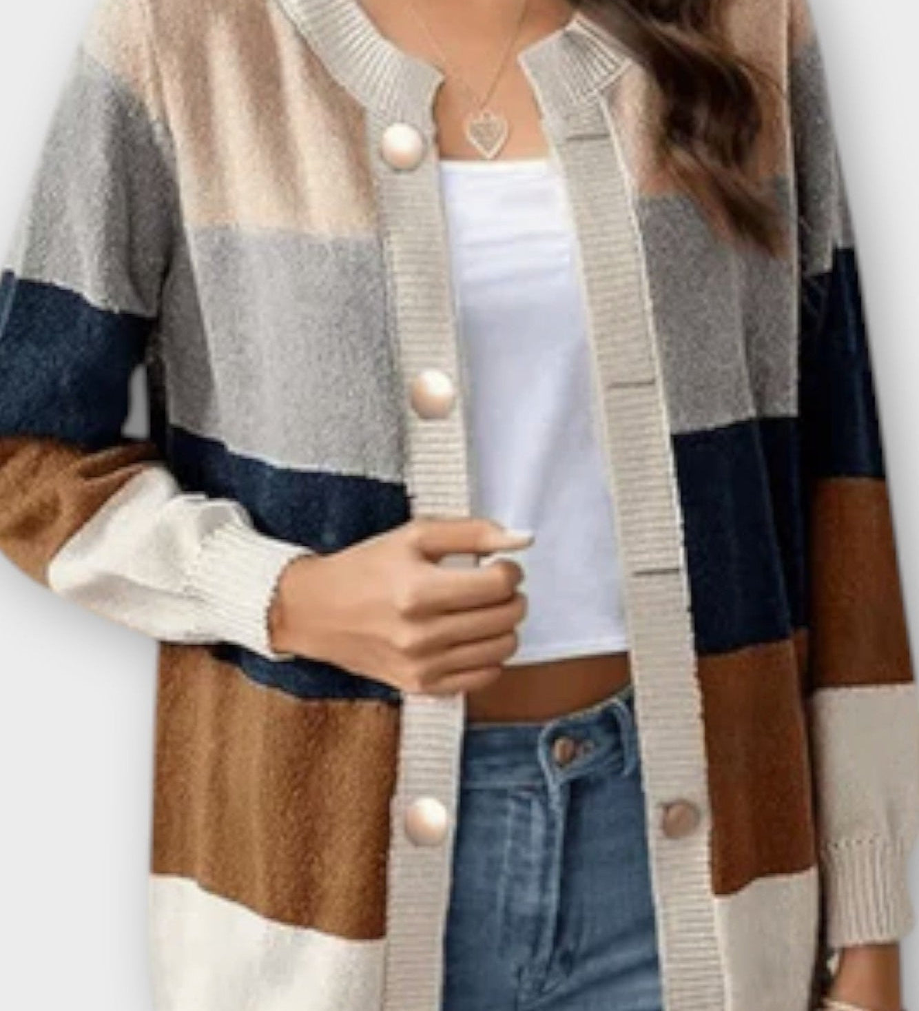 Lenka | Elegantni prugasti kardigan