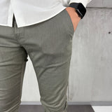 Maslinaste elegantne hlače slim-fit kroja