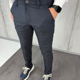 Tamnoplave elegantne hlače slim-fit kroja
